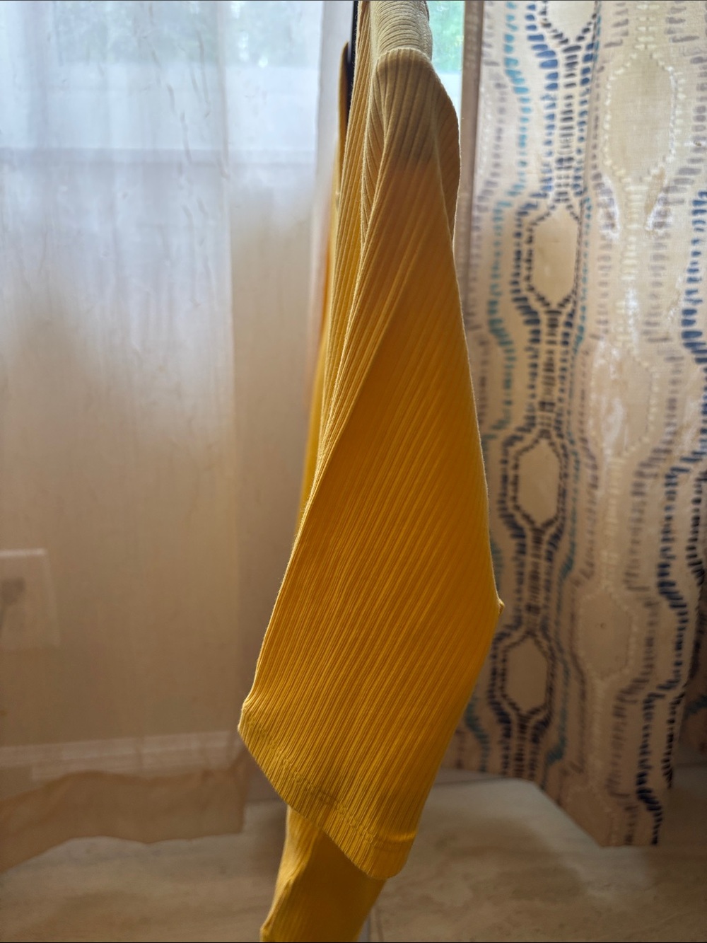 Michael Kors Yellow Ribbed Button-Front Top - Picture 6 of 7